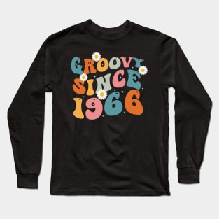 Groovy Since 1966 Retro Hippie Flower 56th Birthday Long Sleeve T-Shirt